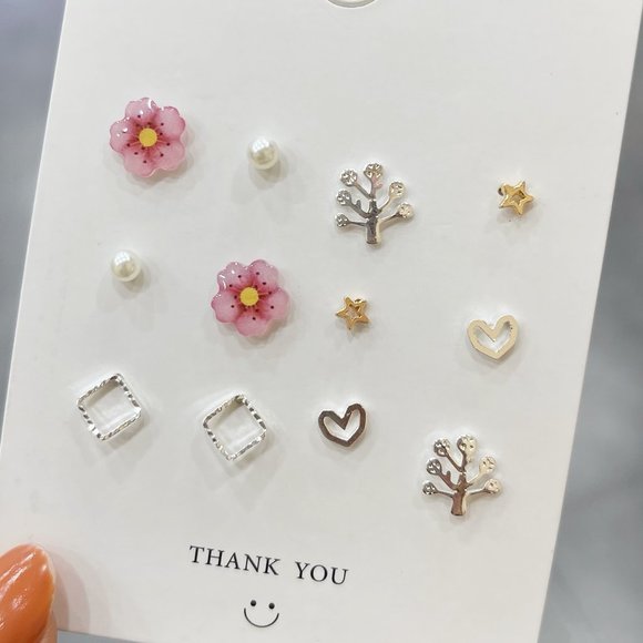 Jewelry - 925 Sterling Silver Studs Earings 6 Pairs Set